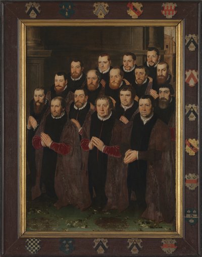 Panel 1 with 16 Portraits of the Members of the Fraternity of the Holy Blood by Pieter Jansz. Pourbus